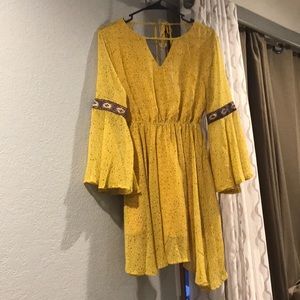 Mustard long sleeve dress